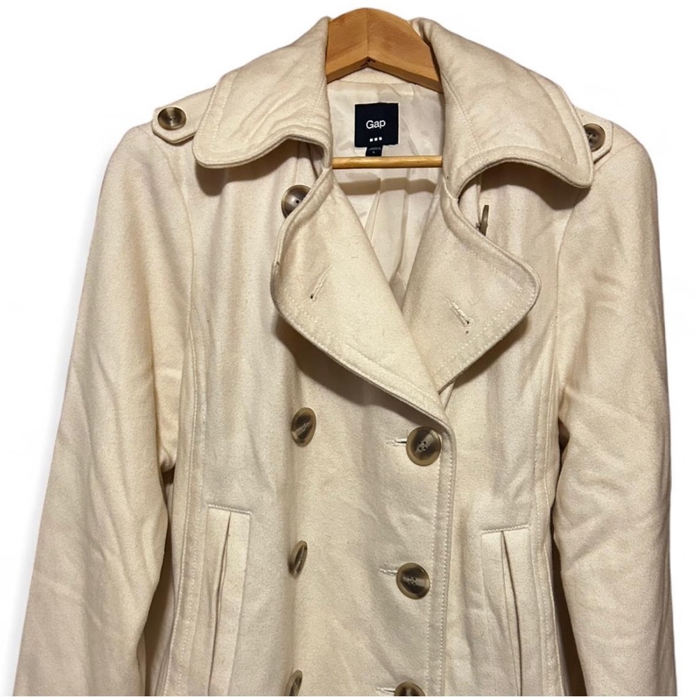 SOLD / GAP White Pea Coat - Picture 6 of 11